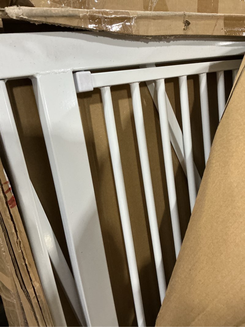 Condition photo showing Good Condition for 55.1" Extra Tall Dog Gate Indoor for Doorways, 30.1-33.8" Wide Cat Pet Gate for Stairs, 1.37" Gap No Drilling Auto Close High Pressure Mounted for Kitchen/Hallways, White