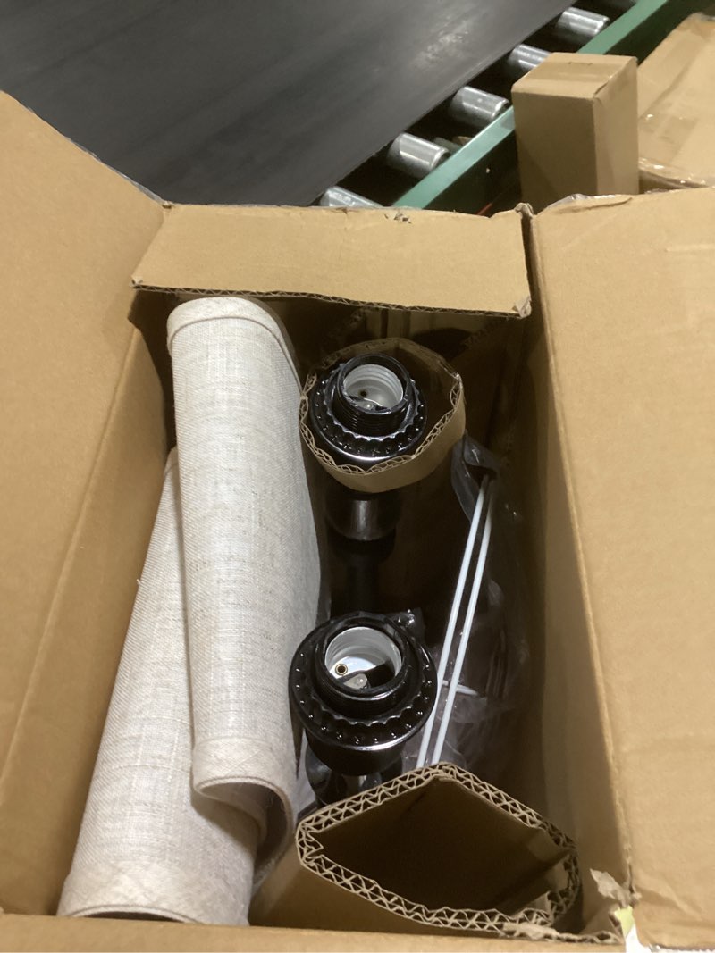 Condition photo showing New/Like New for 19.7'' touch table lamps for living room, small lamp for bedroom with usb c+a ports, dimmable touch lamps set of 2, reading desk lamp for office, metal bedside lamps, bulbs included, black a. beige shade & black base