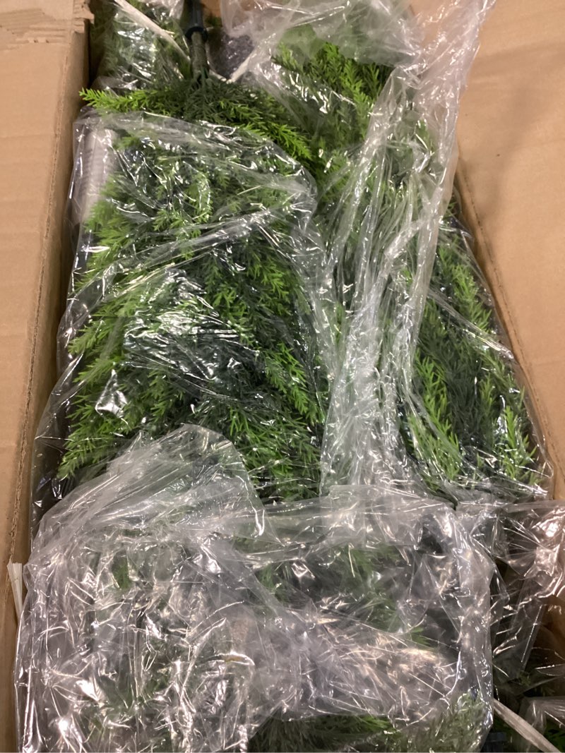 Condition photo showing Good Condition for HMASYO 4FT Artificial Cedar Topiary Trees Set of 2, Realistic Potted Fake Cypress Tree Faux Pine Shrubs Plants with UV Resistant for Indoor Outdoor Home Porch Front Door Garden Offices Decorations 4ft Bright Green 2