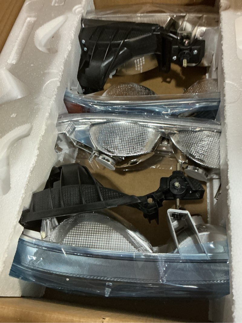 Condition photo showing New/Like New for AS Headlight Assembly Compatible with 1999 2000 2001 2002 Chevy Silverado 1500 2500/2000-2006 Suburban 1500HD 2500HD Tahoe Headlamp withChrome Housing Amber Reflector Clear Lens 1999 2000 2001 2002/2000-2006 Chevy Silverado/Suburban 1500HD 2500HD Chrome