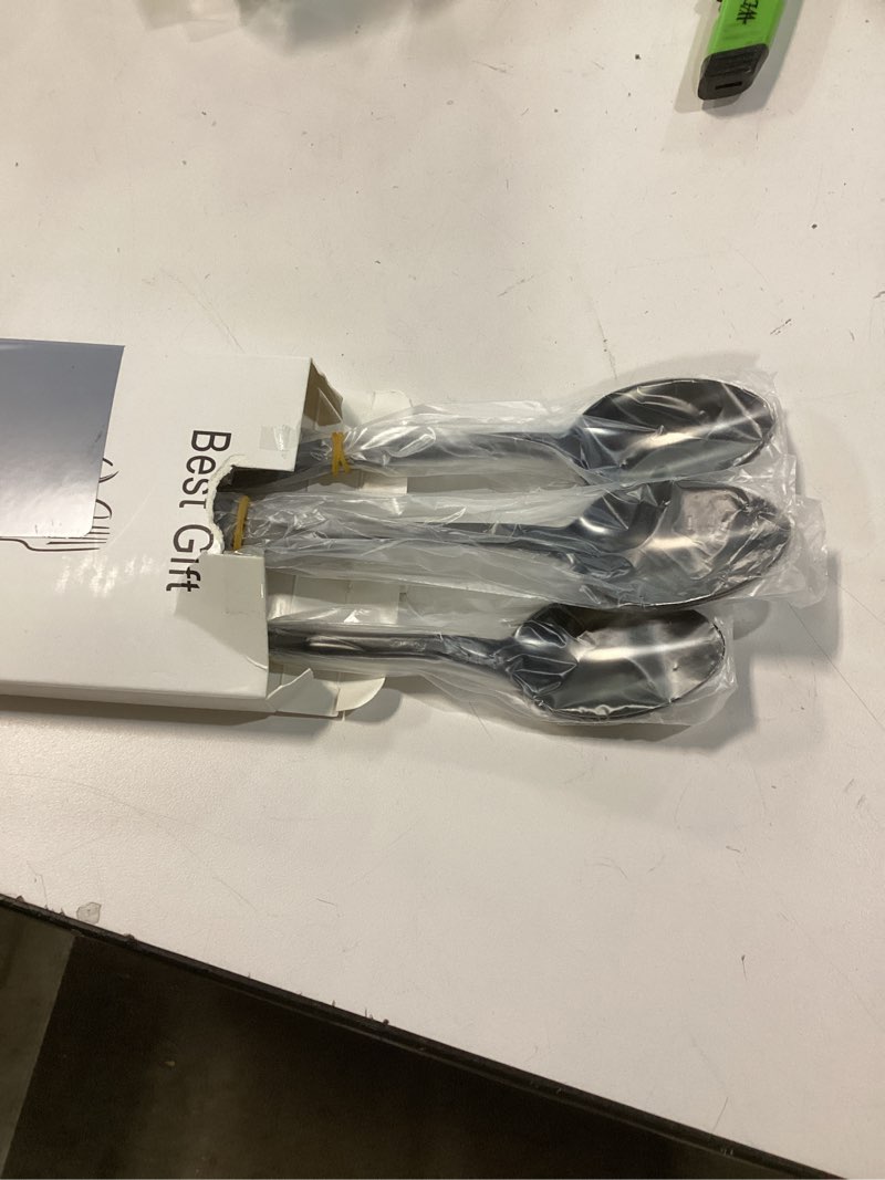 Condition photo showing New/Like New for 4 Pack Stainless Steel Coffee Spoon, 6.7 Inch Stirring Spoons, Cocktail Stirring Spoons for Coffee Tea Dessert Cake Ice Cream Cappuccino (Silver) similar brown coffee spoons maybe 