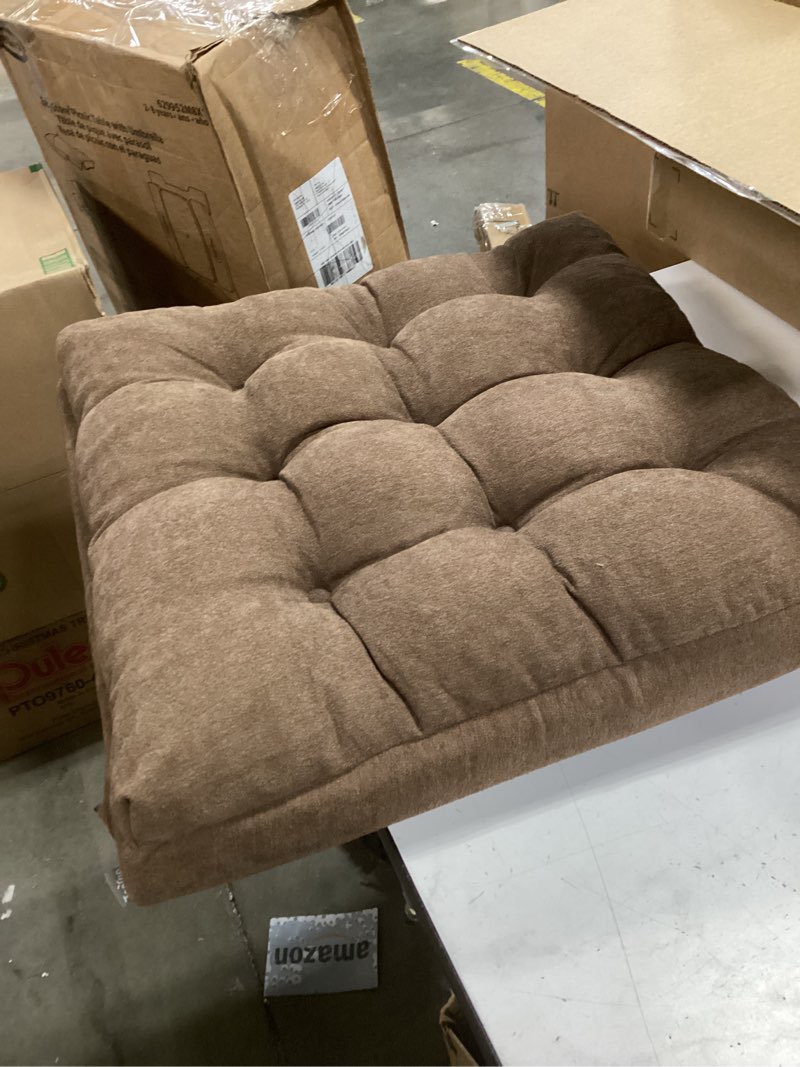 Condition photo showing Good Condition for Soft Velvet Seat Pad Thick Armchair Booster Seat Cushion Square Chair Pad for Couch Sofa Office Dining Garden (50 x 50 x 8 cm, Brown)