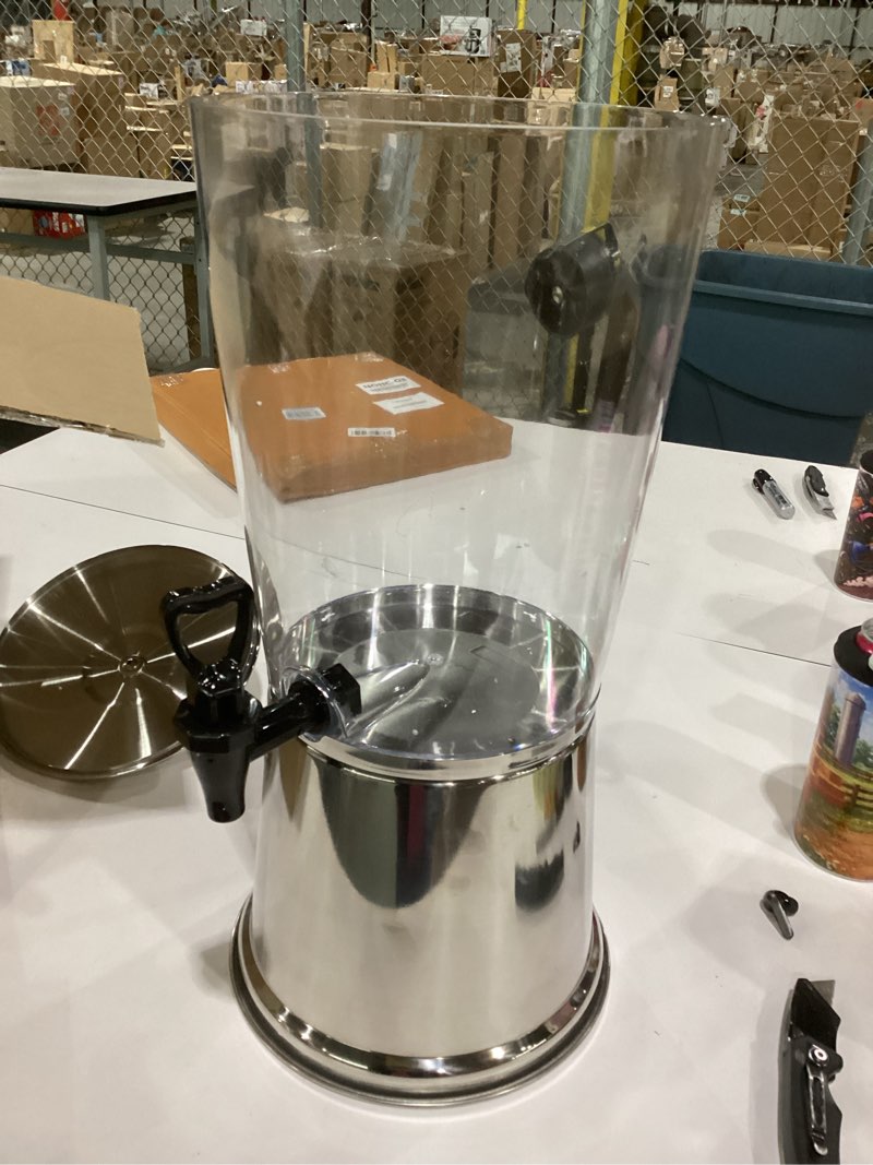 Condition photo showing Good Condition for fuliye beverage dispenser with stand, drink dispensers for parties, beverage dispenser with ice container, 2.2 gallon/8l, clear acrylic stainless steel lemonade dispenser for buffet, café, bar