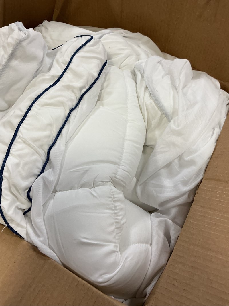 Condition photo showing As Is for KAYFIA Full Mattress Topper,Extra Thick Mattress Pad Cover for Deep Sleep,3D+7D Snow Down Alternative Fill Overfilled Plush Pillow Top with 8-23 Inch Deep Pocket-White Full White