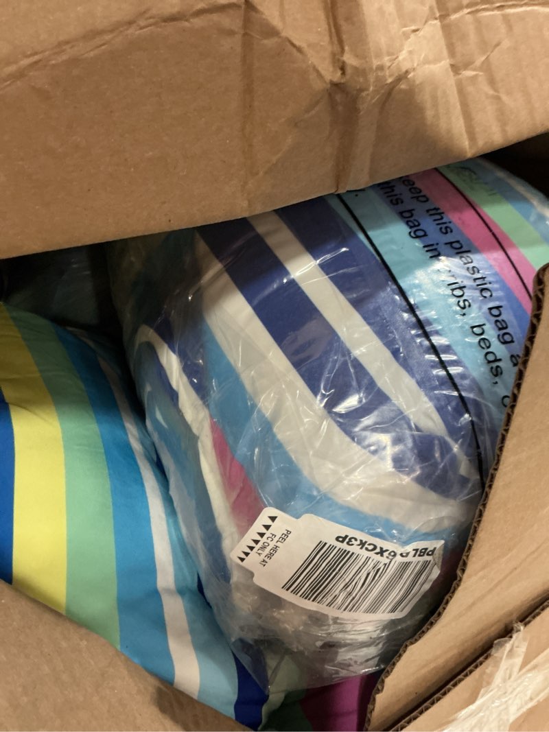 Condition photo showing Good Condition for dilunave adirondack chair cushions set of 2 blue striped outdoor high back patio chair cushions 46 x 22 inch waterproof tufted seat pads back with ties for indoor outdoor patio furniture accessories