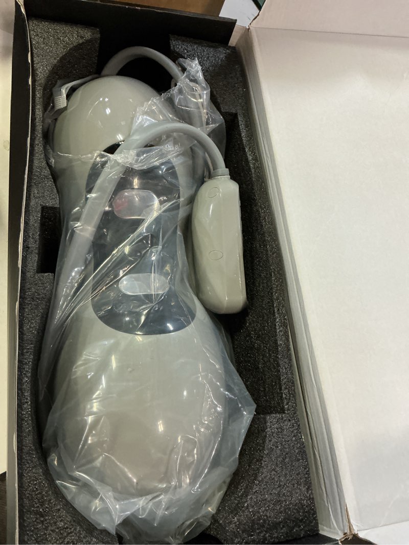 Condition photo showing Good Condition for heated neck stretcher with red light therapy, wireless cervical traction device for tmj pain relief and shoulder relaxer, neck traction massager pillow for home/office used, grey
