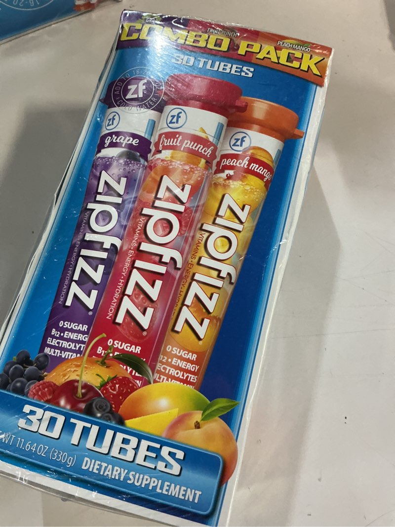 Condition photo showing New/Like New for (exp:04/2026)zipfizz healthy energy drink mix, variety pack, 30 tubes (2 pack)