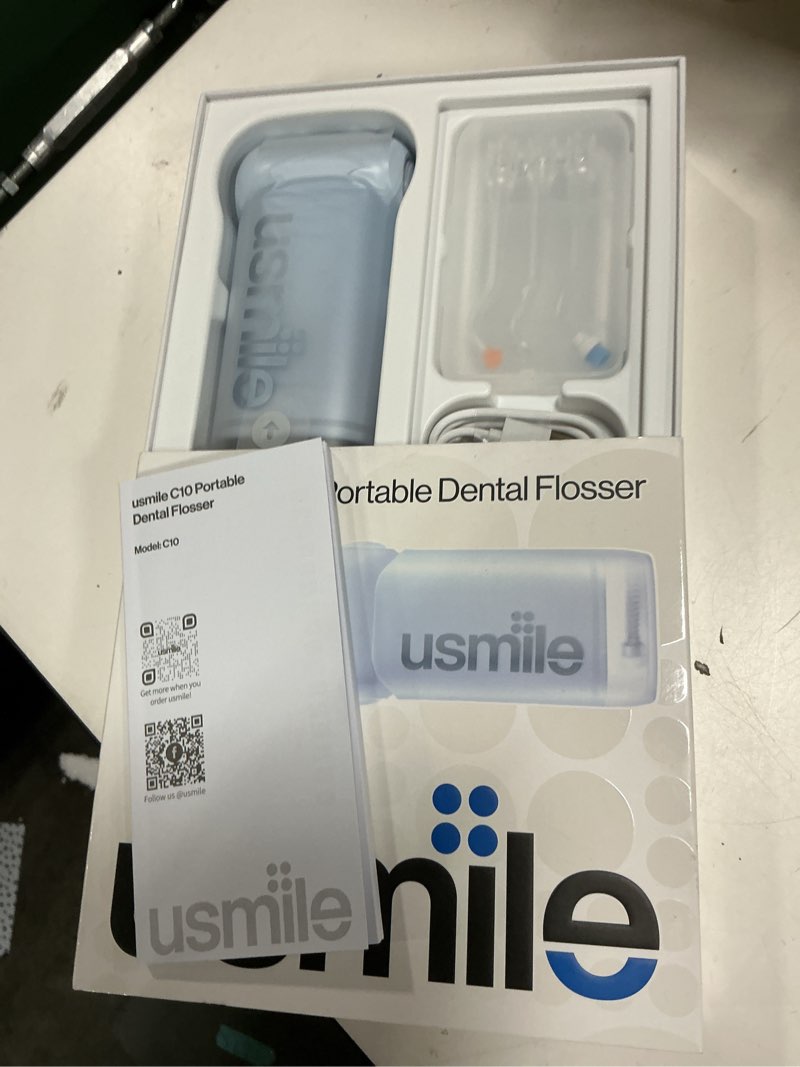 Condition photo showing Good Condition for usmile c10 portable water flosser for travel – 95-day battery, 4 modes, 360° nozzle, 180ml tank, ipx7 waterproof, dentist-recommended for braces, implants & sensitive gums (blue)