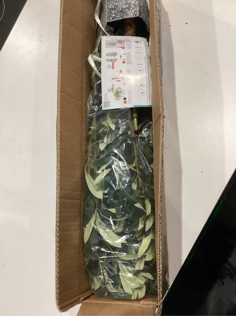 Condition photo showing New/Like New for Bellacat Faux Olive Tree 4ft?Olive Trees Artificial Indoor with Natural Wood Trunk and Realistic Leaves and Fruits. 4 Feet(48in) Fake Olive Tree for Home House Office Décor. 1 4ft