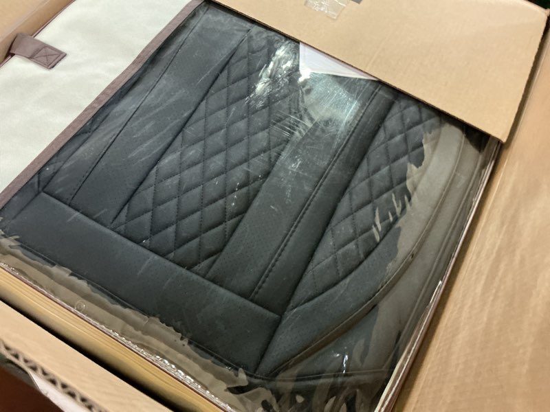 Condition photo showing Good Condition for leather car seat covers full set, breathable faux leather seat covers for cars suv sedan waterproof black