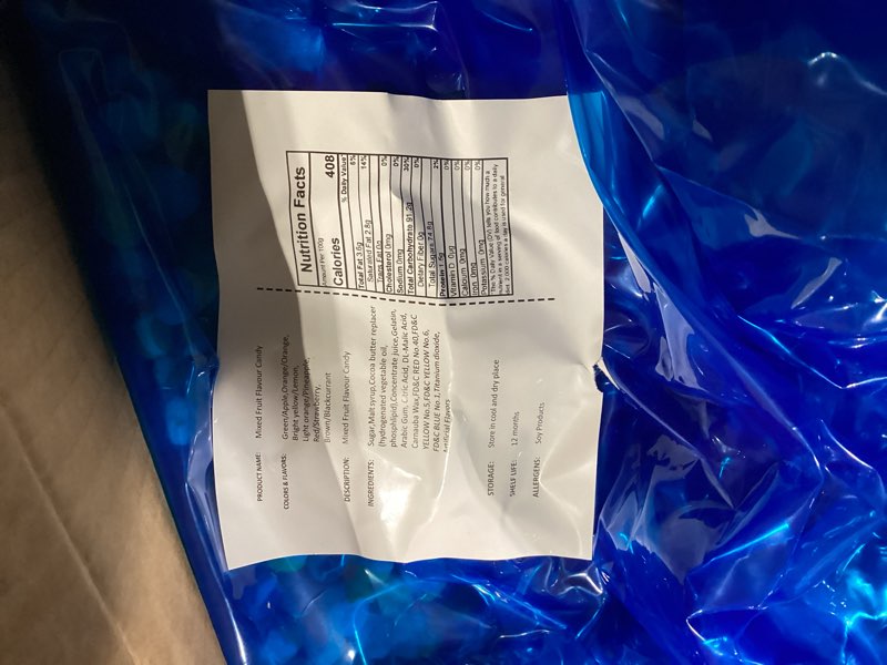 Condition photo showing New/Like New for 20 pounds freeze dried candy expire july 15 2025