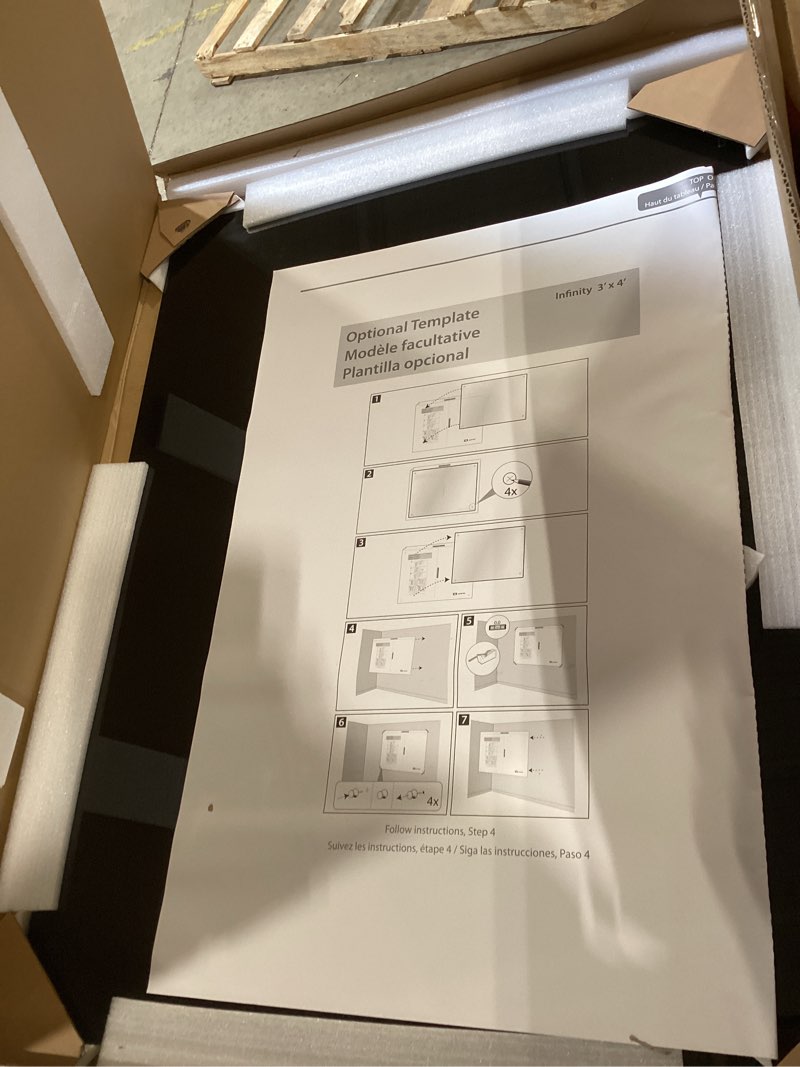 Condition photo showing Good Condition for quartet magnetic dry erase board, 48" x 36" glass whiteboard for wall, infinity, black (g4836b) 48"w x 36"h
