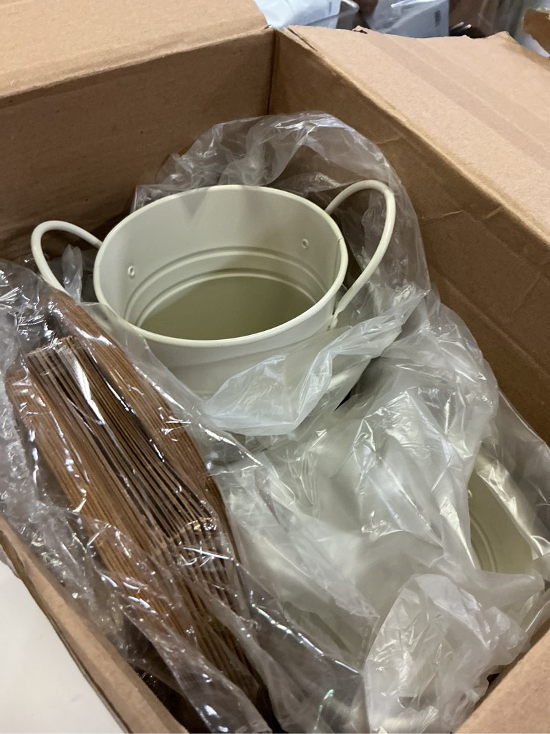 Condition photo showing New/Like New for leifide flower bar buckets set kit bloom bar supplies include wood sign gift bags iron bucket garden