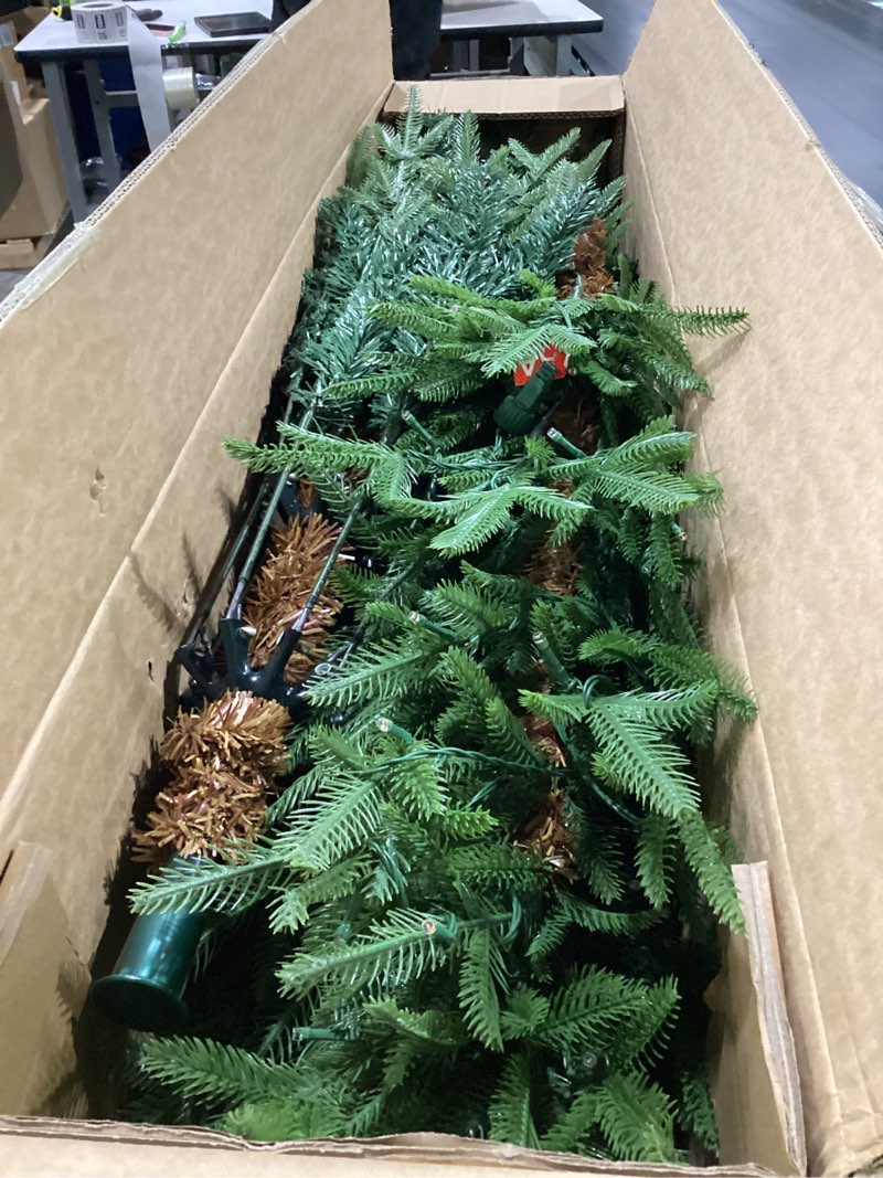 Condition photo showing New/Like New for 7 FT Pre-Lit Artificial Christmas Tree with 300 Dual-Color LEDs & Timer, 678 Realistic Branch Tips, Metal Stand for Holiday Home Christmas Decorations 7FT Tree