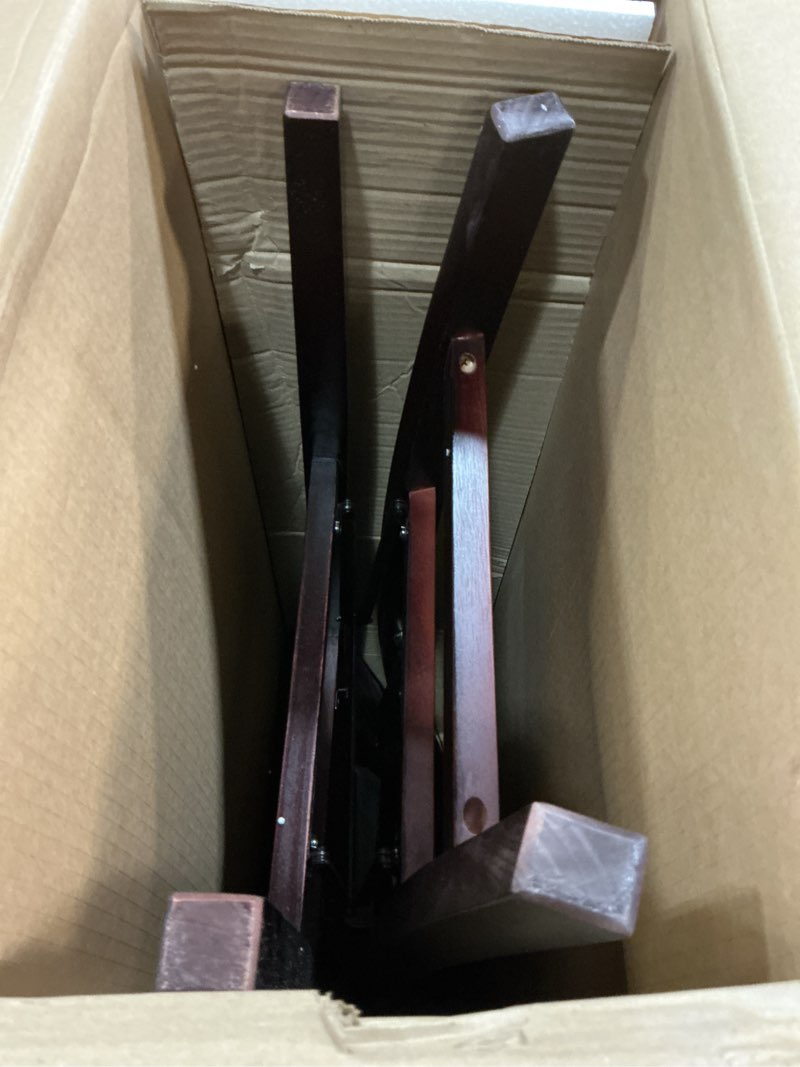 Condition photo showing Good Condition for 30" keira padded back faux leather folding bar stool espresso brown - linon: rubberwood frame, polyurethane foam
