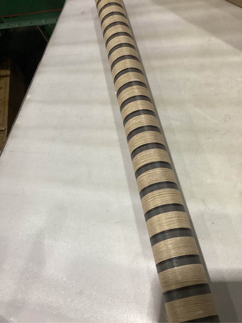 Condition photo showing As Is for Peel and Stick Wallpaper Textured Brown Wood Slat 35.4x200 Inch Self-Adhesive Waterproof Removable Wall Paper for Kitchen Bedroom Office Decorative Wood Slat Wallpaper Dark Brown 35.4" x 200"
