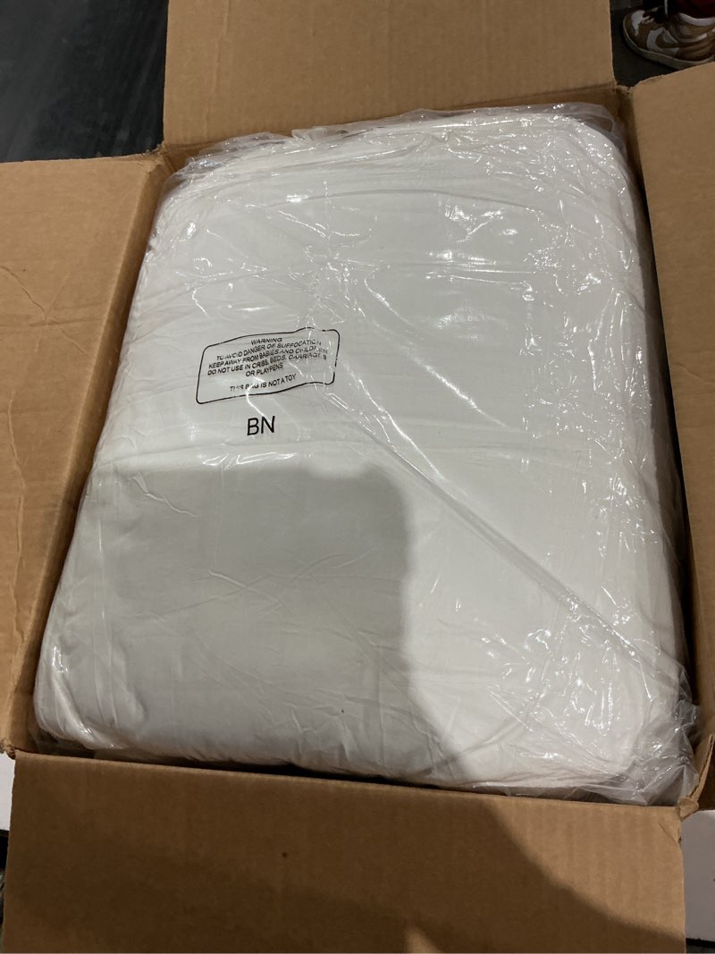 Condition photo showing Good Condition for luxury down feather fiber comforter oversized queen - ultra-soft egyptian cotton blend cover, fluffy high fill-power all season hotel duvet insert(98x98 inch, white) year-round oversized queen