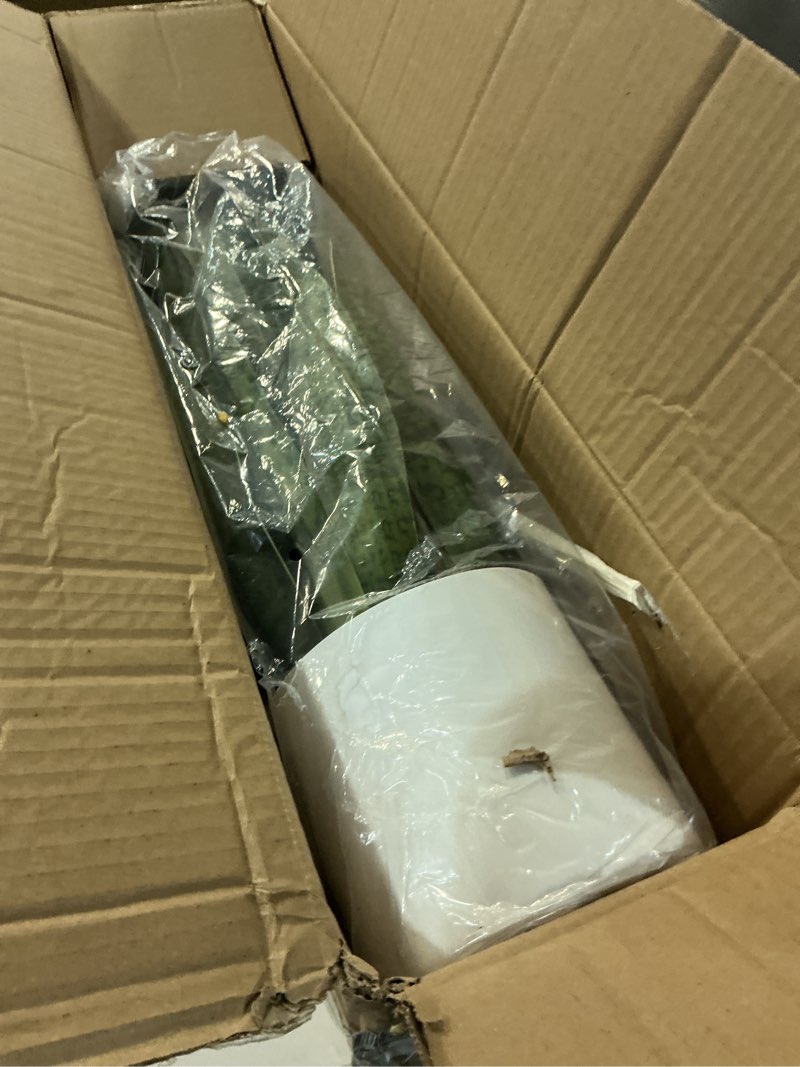 Condition photo showing New/Like New for Fake Snake Plant, 27in Fake Plant with White Pot Realistic Leaves, Low Maintenance Artificial Potted Plants for Indoor Decor, No Watering Needed, Perfect for Home, Office & Pet Areas Sansevieria Green 27in