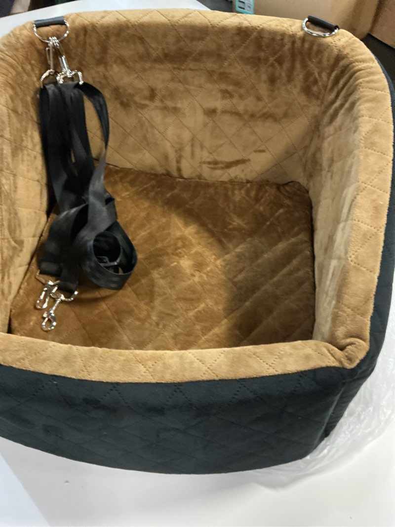 Condition photo showing Good Condition for Similar Dog Car Seats for Small/Medium Dogs, FurFrolic Memory Foam Dog Booster Seat for Small Dogs up to 35 lbs, Travel Pet Car Seat with Washable Detachable Cover, Storage Pockets, 2 Safety Belt, Black Brown