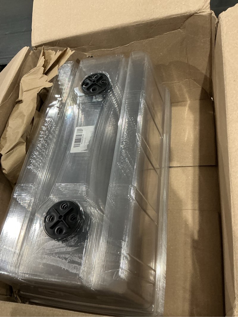 Condition photo showing As Is for 10 pack 6.3" tall humidity domes for 1020 trays, extra strength seed starter covers with 2 adjustable vents, clear plastic propagation cloning lids for germination & microgreens, bpa-free 1020 6.3'' dome-10p