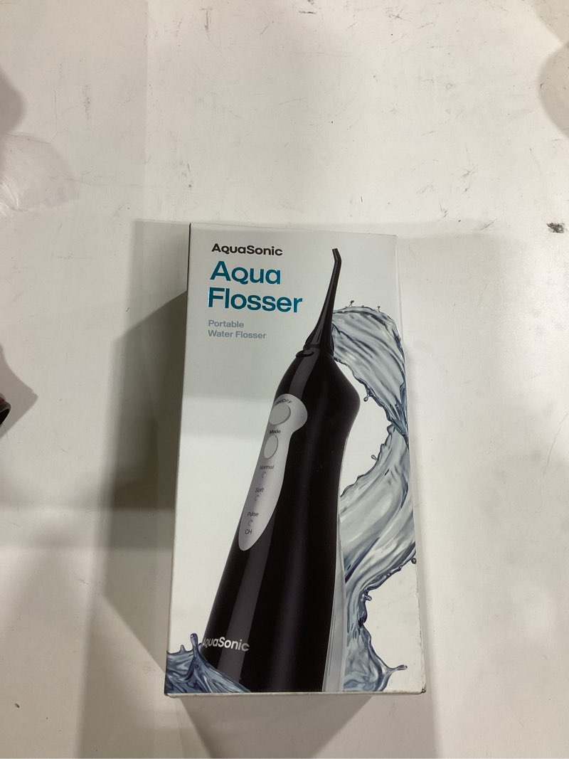 Condition photo showing Good Condition for AquaSonic Aqua Flosser - Cordless Rechargeable Water Flosser for Teeth - Waterproof, Portable Oral Irrigator for Dental Cleaning with 5 Jet Tips – Braces Home Travel Black