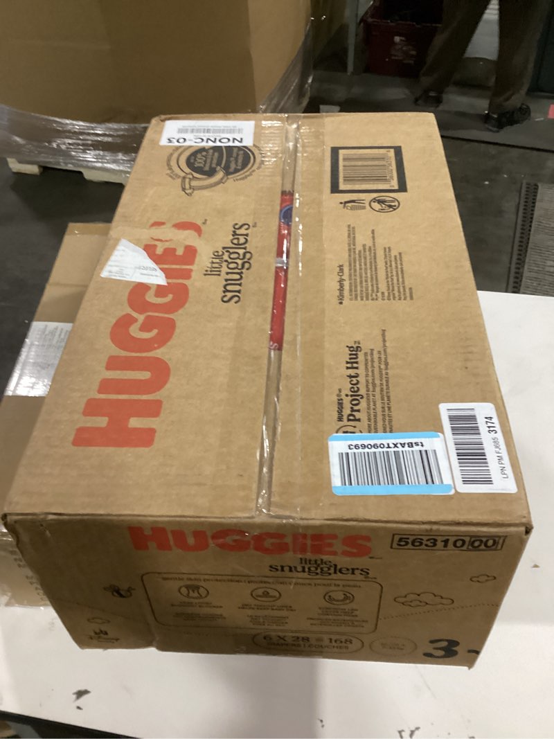Condition photo showing New/Like New for Huggies Size 3 Diapers, Little Snugglers Baby Diapers, Size 3 (16-28 lbs), 168 Count (6 Packs of 28), Packaging May Vary Size 3 168