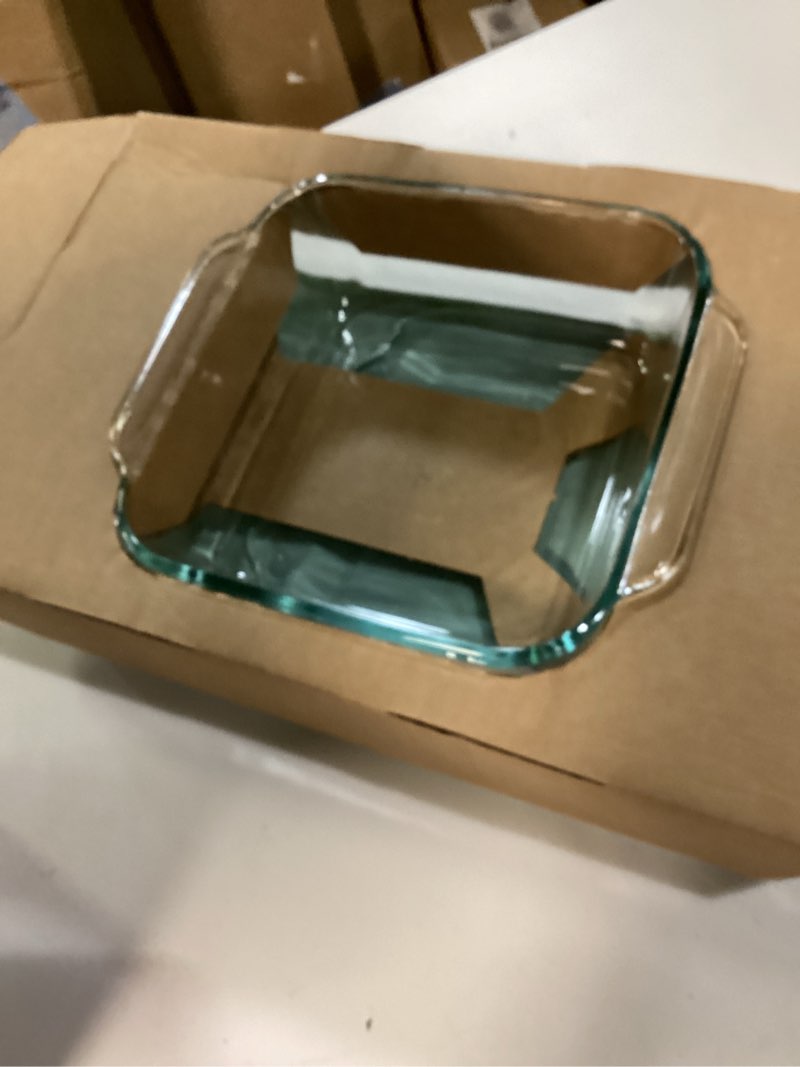 Condition photo showing Good Condition for pyrex deep 3-pack glass baking dish set (9"x13", 7"x11", 8"x8") with bpa-free lids, rectangular glass bakeware, dishwasher, microwave, freezer & pre-heated oven safe 7x11, 8x8, 9x13 (3-count)
