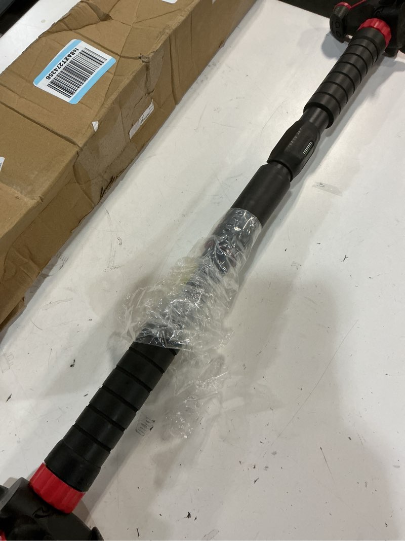 Condition photo showing Good Condition for pull up bar for doorways, strength training upper body workout chin up bar with level meter and adjustable width, portable pull-up bars, no installation required, max load 440 lbs red and black