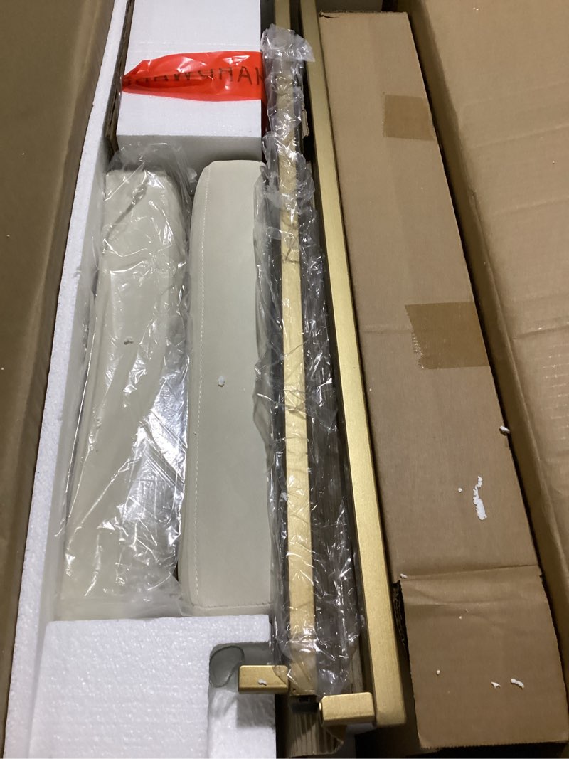 Condition photo showing New/Like New for crosley furniture harlowe upholstered seat counter height bar stools set of 2, kitchen and dining, navy/gold