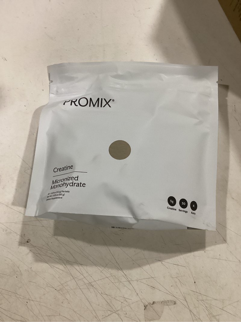 Condition photo showing Good Condition for promix nutrition creatine monohydrate travel packs, 5g of micronized clean creatine for men and women, supports muscle growth & recovery, vegan - 30 servings 0.18 ounce (pack of 30)