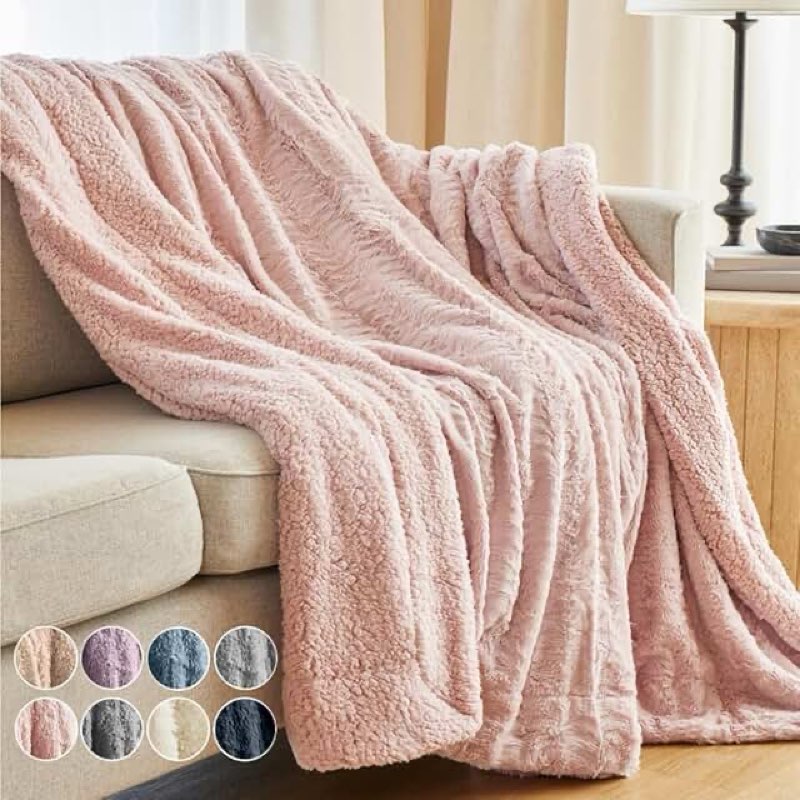 The Connecticut Home Co Bedding Blanket, Twin 80x60, Soft Fluffy Room Decor, Cozy Warm Throws for Be
