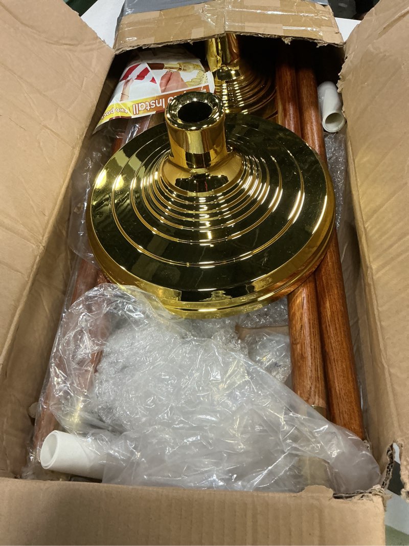 Condition photo showing Good Condition for Shimeyao 2 Pack 8 ft Indoor Flag Pole Set with Base and Eagle Topper, Telescoping Flagpole with Stand Holder for Office, Hall and City Display, Flag Not Included(Wood Color,Wood) Wood Wood Color