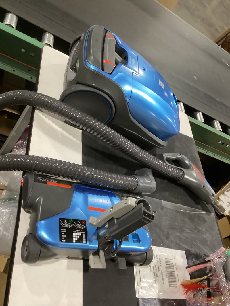 Condition photo showing As Is for (missing parts referto picture) kenmore bc3005 pet friendly lightweight bagged canister vacuum cleaner with extended telescoping wand, hepa, 2 motors, retractable cord, and 4 cleaning tools, blue