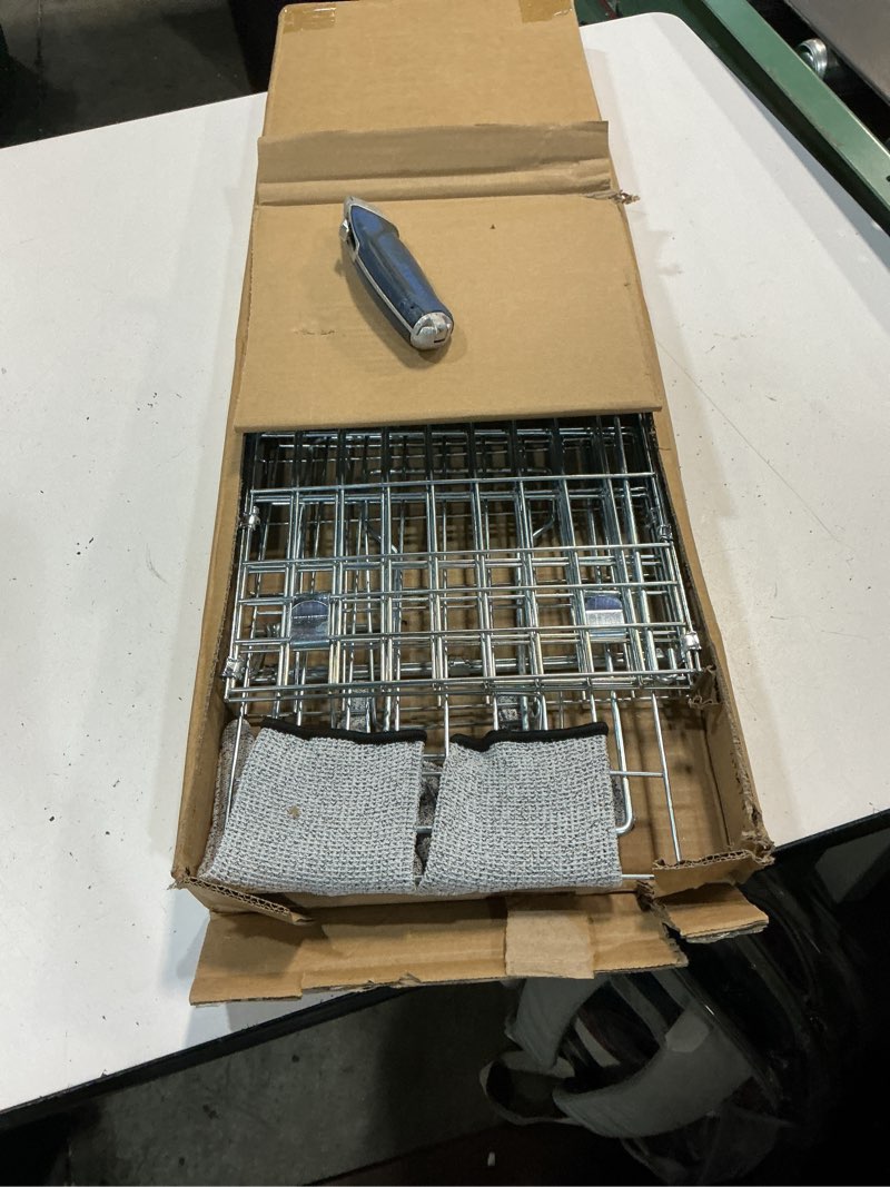 Condition photo showing New/Like New for humane live animal trap cage 26" × 9" × 10",heavy-duty live catch cage for raccoon, squirrel, stray cats, groundhogs, armadillos, opossums, rabbits, skunk, mole, small wildlife control 26"×9"×10"