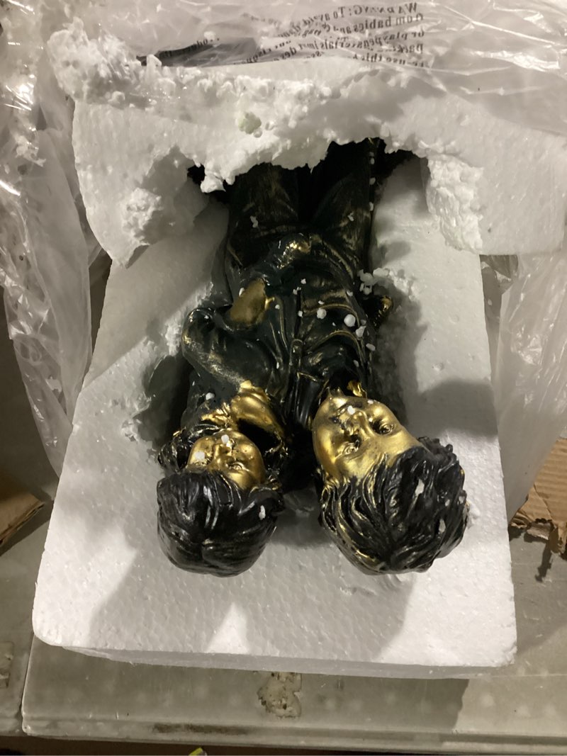 Condition photo showing Good Condition for Alpine Corporation 16" Tall Indoor/Outdoor Patina Finish Piggyback Kids Yard Statue Decoration Brown