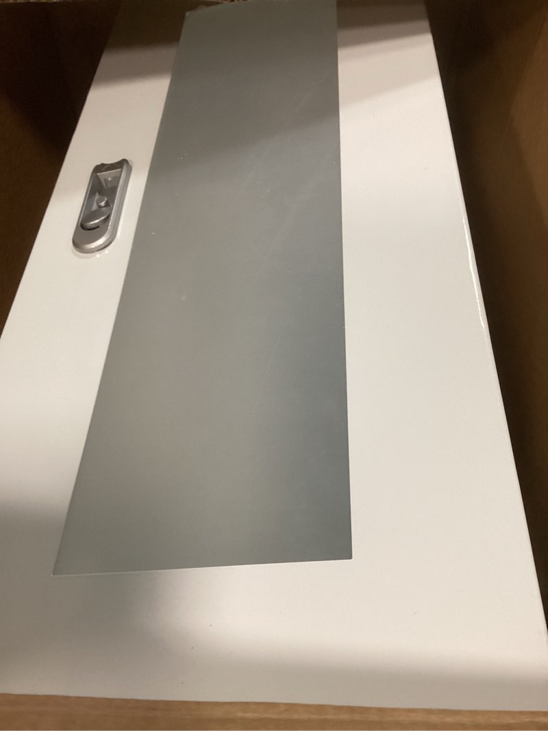 Condition photo showing Good Condition for fire extinguisher cabinet wall and surface mount for 5-12 pounds extinguisher, 23.6" h x 10.2" w x 6.7"d white steel fire extinguisher mount with lock for indoor outdoor, with full clear acrylic door