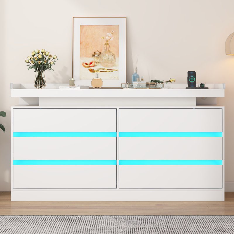 Katyana 6 Drawer 63"W Dresser