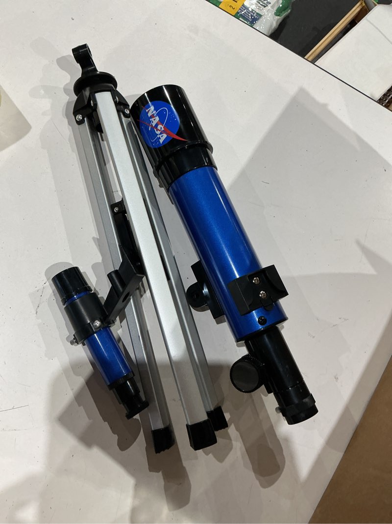Condition photo showing As Is for nasa lunar telescope for kids – 90x magnification, includes two eyepieces, tabletop tripod, and finder scope- kids telescope for astronomy beginners, space toys, nasa gifts (amazon exclusive)