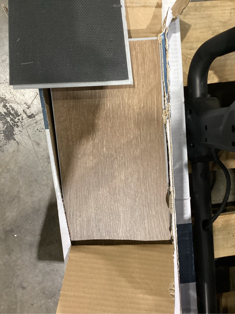 Condition photo showing Good Condition for style selections brown 6-in wide x 4-2/5-mm thick waterproof interlocking luxury vinyl plank flooring (22.17-sq ft)
