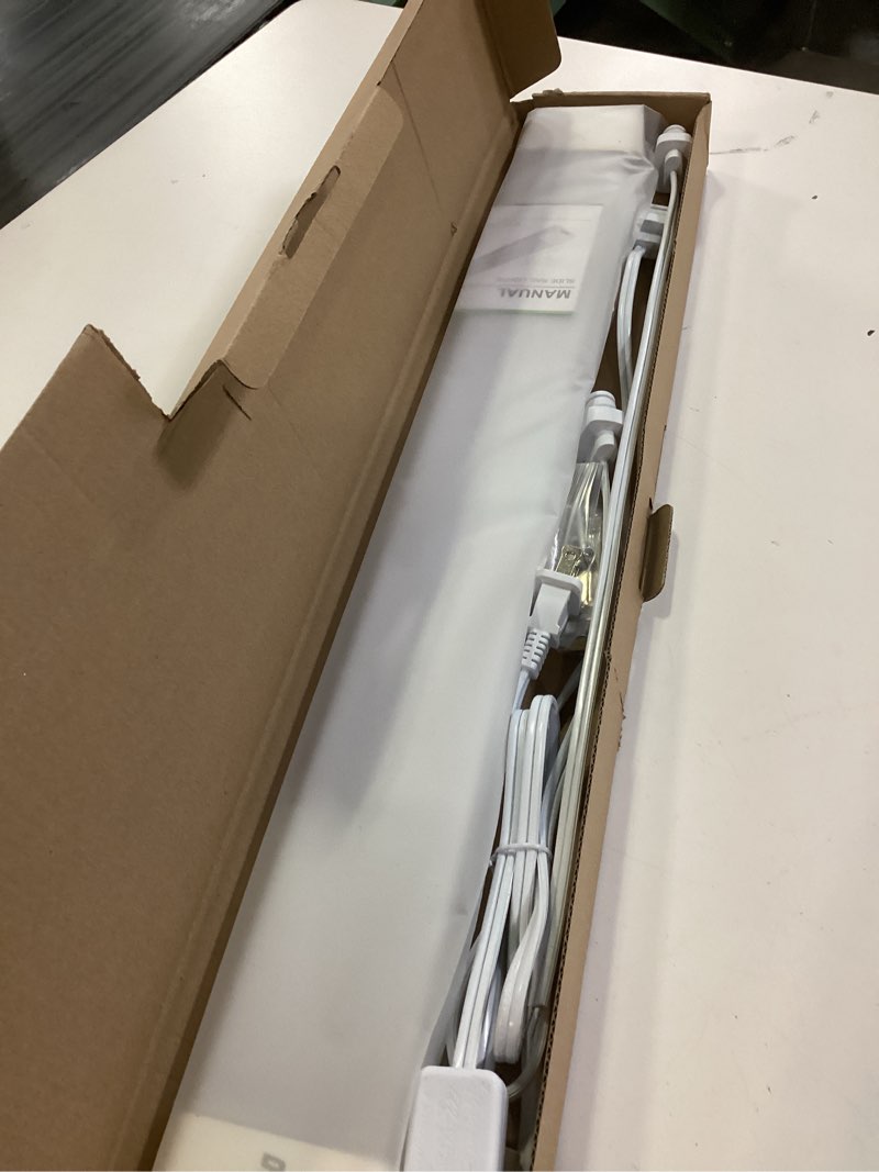 Condition photo showing New/Like New for KUKUMAO 5000K Plug-in LED Tube Light Fixture, 18W Linkable Cabinet Light for Garage, Kitchen, Bathroom, Closet, Office - 2Ft, Triproof, White White 2 FT