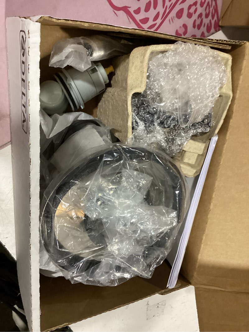 Condition photo showing New/Like New for delta nicoli 14 series h2okinetic shower faucet set, brushed nickel shower head and handle set, valve trim kit, stainless 142749-ss (shower valve included)