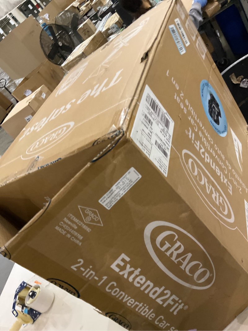 Condition photo showing As Is for Graco Extend2Fit Convertible Baby Car Seat, Rear and Forward Facing, Adjustable Extension Panel for Extra Legroom, Gotham 2-in-1 Gotham 2.0