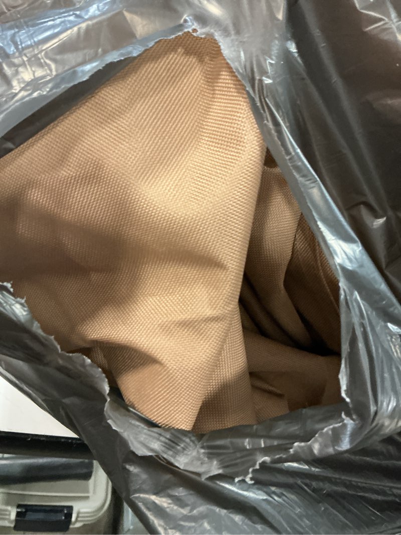 Condition photo showing As Is for ULTCOVER Rectangular Patio Heavy Duty Table Cover - 600D Tough Canvas Waterproof Outdoor Dining Table and Chairs General Purpose Furniture Cover Size 88L x 62W x 28H inch Rectangular 88"(L)x62"(W) Brown