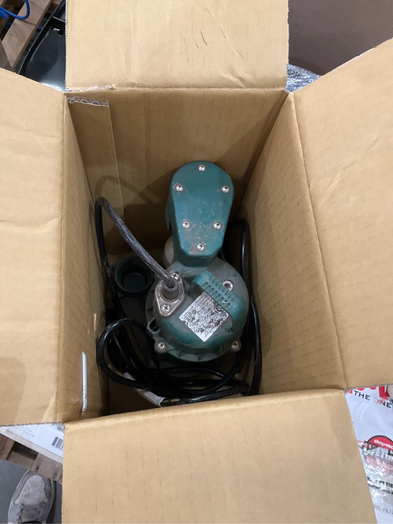 Condition photo showing As Is for zoeller sump pump 1/3hp 2520gph