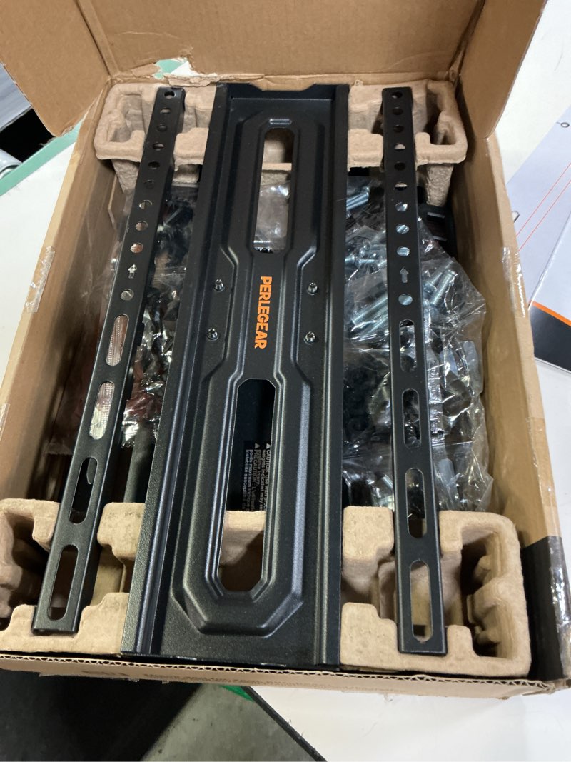 Condition photo showing Good Condition for perlegear full motion tv wall mount for 26-74 inch tvs, height adjustable tv mount, pre-assembled wall mount tv bracket with tool-free tilt, swivel, fits 16” studs, 99 lbs, max vesa 400x400mm, pgmf21 26-74 inch full motion tv wall mount