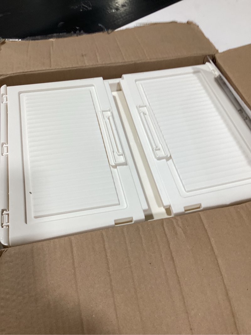 Condition photo showing As Is for yfxcvsl 4 tier plastic storage bins with lid 28qt - stackable storage containers with wheels, folding storage boxes, collapsible storage bins, closet organizers and storage white 4-tier 28qt