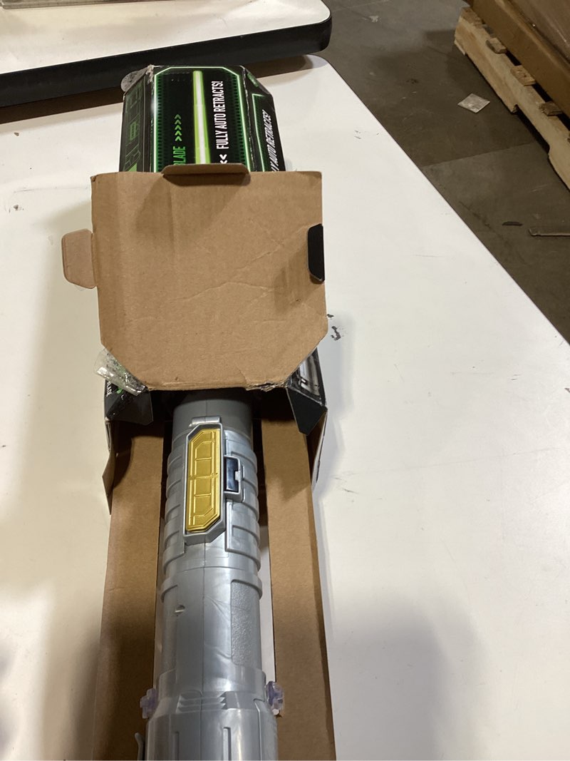 Condition photo showing Good Condition for power saber energy blade green first ever automatic saber auto extending & retracting saber extends 35" (90cm) motion based sfx ages 6 and up by goliath