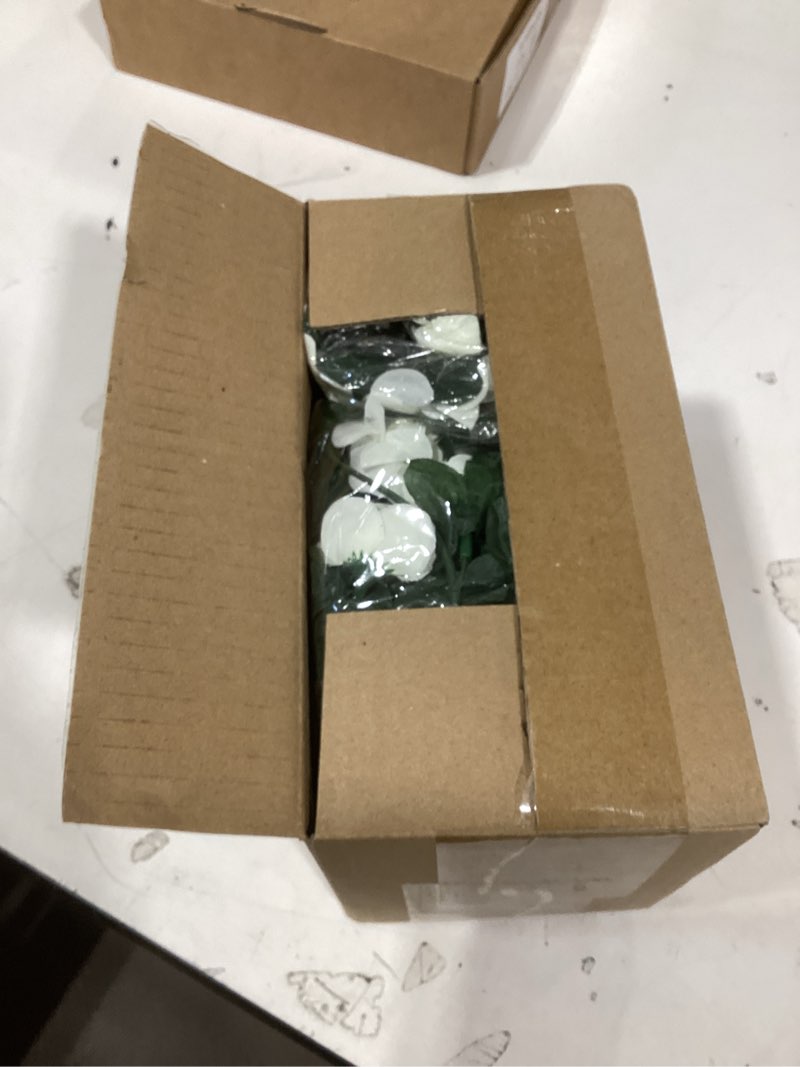 Condition photo showing New/Like New for khoyime 9 pack 72 ft artificial flower garland, fake white roses vines silk flowers faux plastic outdoor hanging floral ivy garland decoration for wedding arch bedroom home wall backdrop room decor white 9pcs