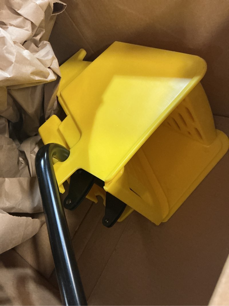 Condition photo showing As Is for rubbermaid commercial products side-press replacement wringer for wavebrake 2.0 mopping buckets yellow heavy duty cleaning for professional/janitorial use