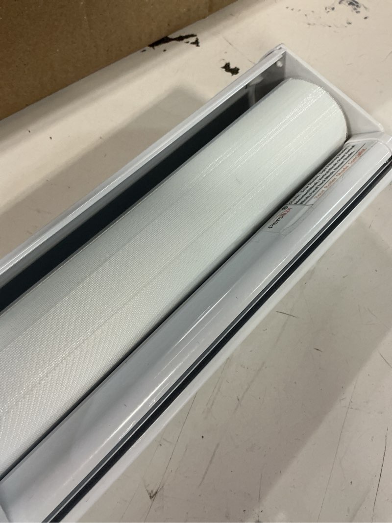 Condition photo showing As Is for Persilux Cordless Zebra Blinds for Windows Free-Stop Roller Windows Shades (36" W X 47" H, White) Dual Layer Light Control for Day and Night, Light Filtering Sheer Shades for Home, Bedroom 36"W x 47"H White